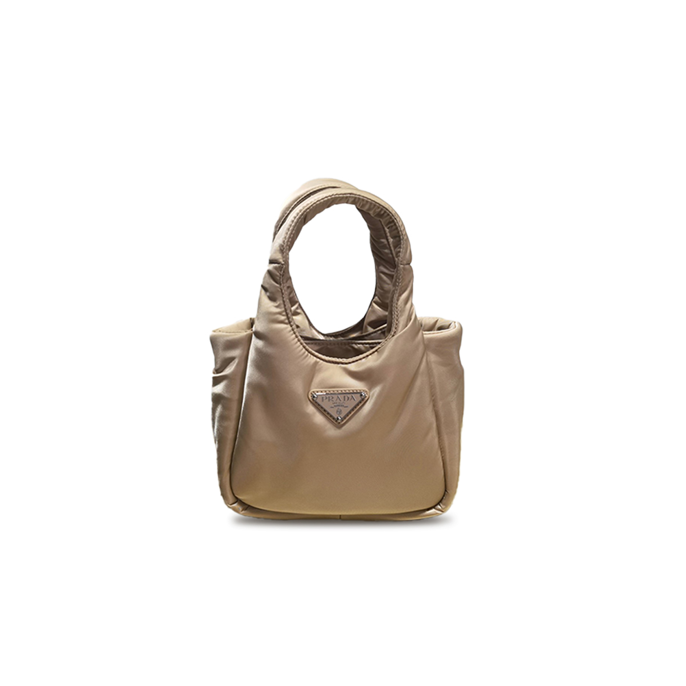 Pra*a padded soft nappa leather bag color 1ba359 (18*16*10cm)